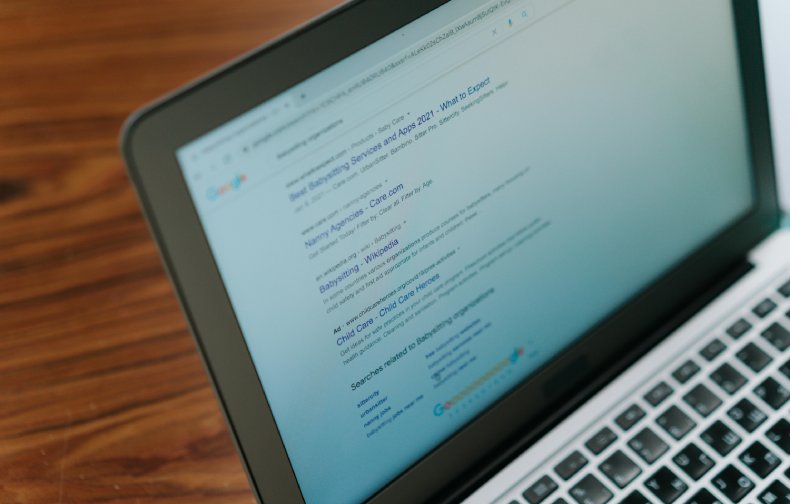 google search results on a laptop screen