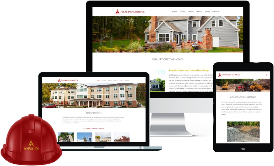 Desktop, laptop, and tablet website pages