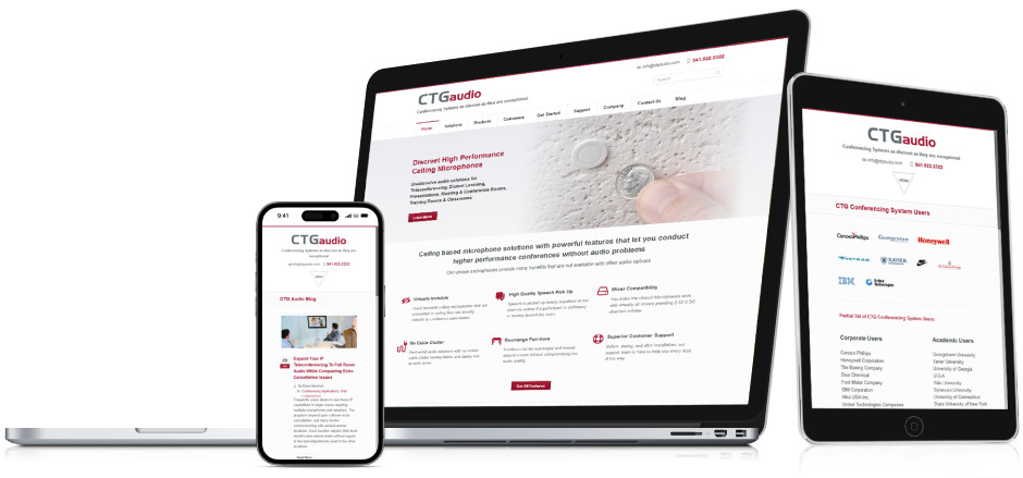 Laptop, Tablet, and smartphone showing website pages