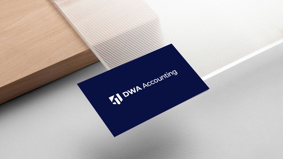 business card laying on modern background