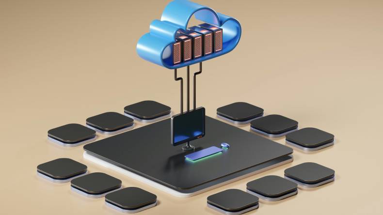 Illustration of cloud server environment