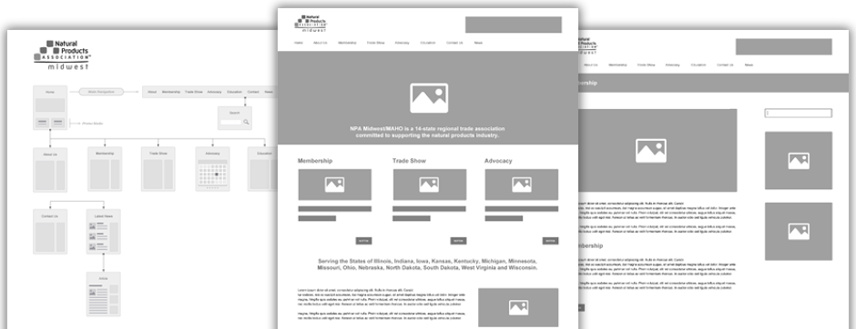Website wireframes