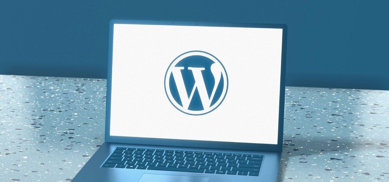 Laptop showing the WordPress logo