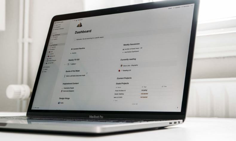 Laptop screen showing an admin dashboard