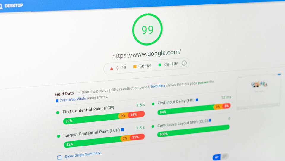 Testing google core web vitals
